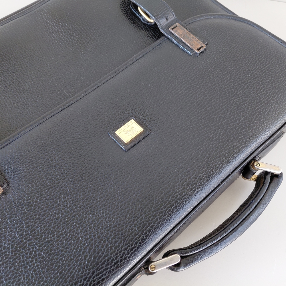 Burberry Black Leather Briefcase with Gold Accents - Picture 10 of 10